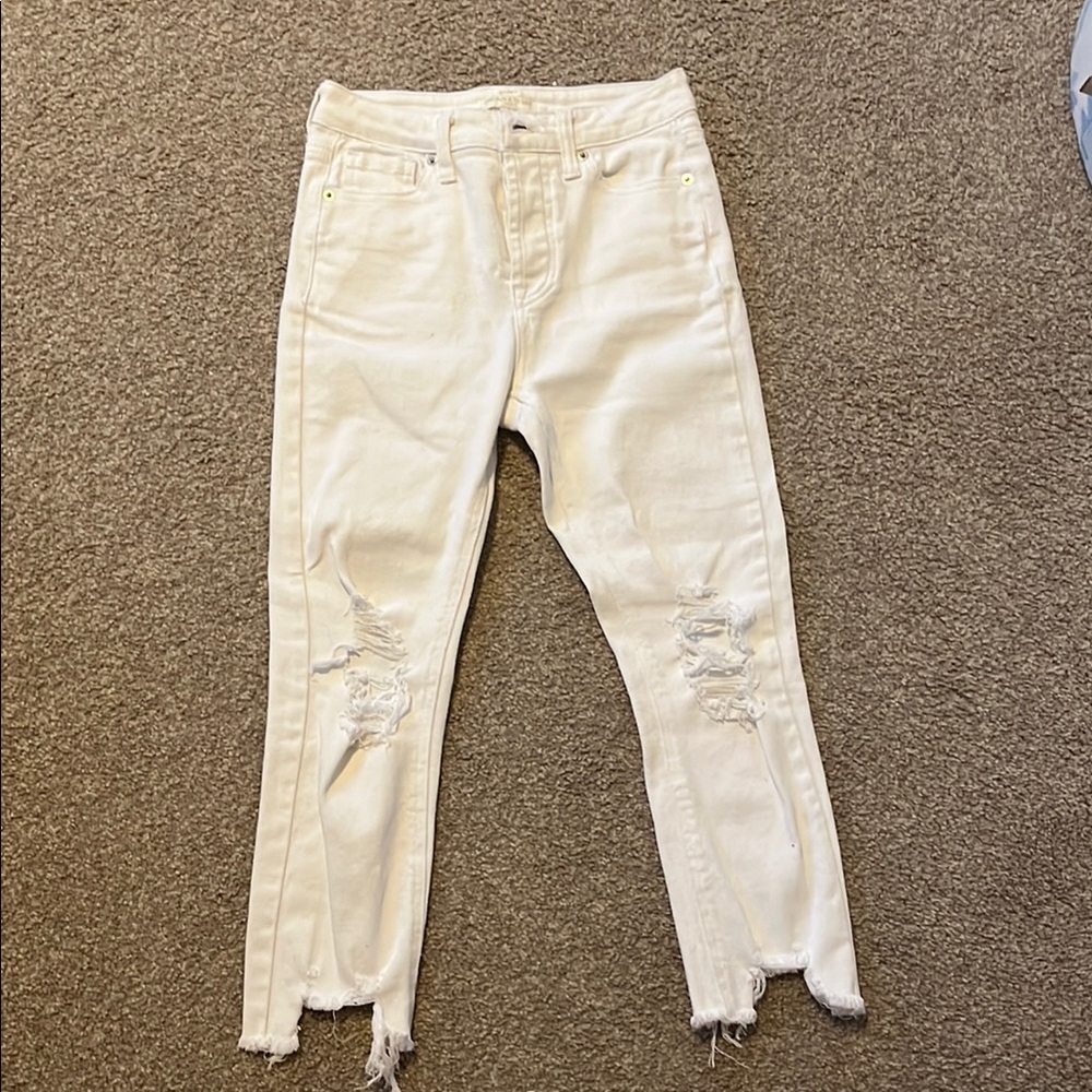 Kids White Distressed Jeans